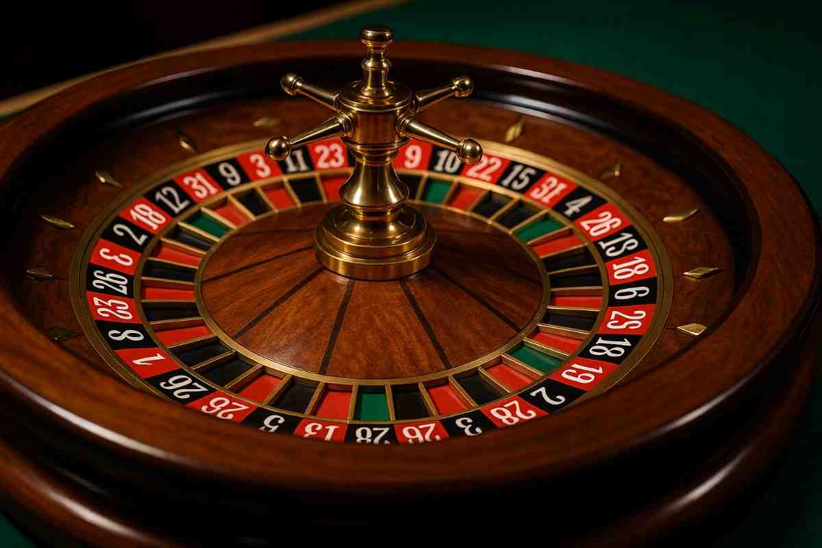 Tela de roleta no 0808BET cassino app mostrando apostas e roda girando.