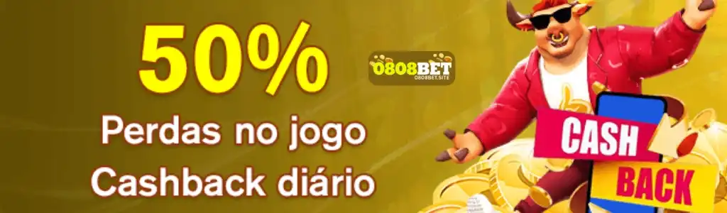 Cashback diário 50% 0808BET cassino